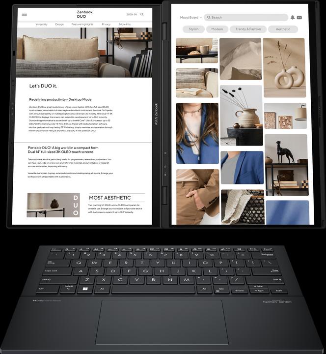 Produktbild ASUS Zenbook Pro 14 Duo OLED (14", Intel Core Ultra 9 185H, 32 GB, 1000 GB, CH)