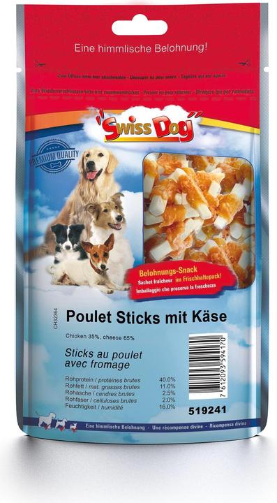Produktbild SwissDog Poulet Sticks mit Käse (Adult, Junior, Senior, 1 Stk., 500 g)