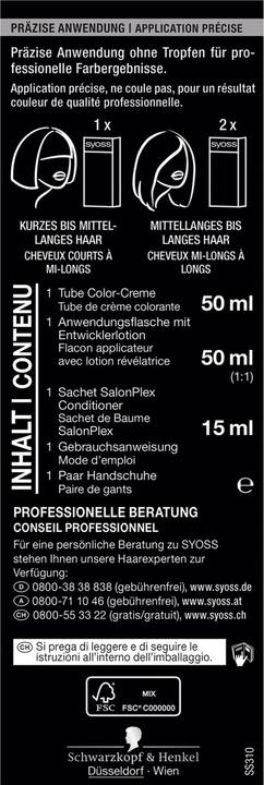 Nutritional values and ingredients Syoss Baseline 3-1 Dark brown (Brown)