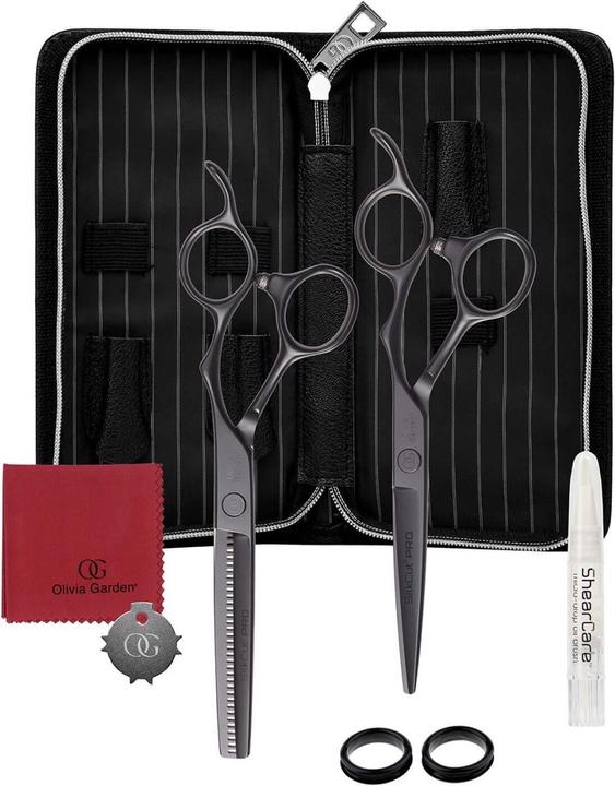 Olivia Garden SilkCut Pro Shear Kit Matt Black (14.61 cm)