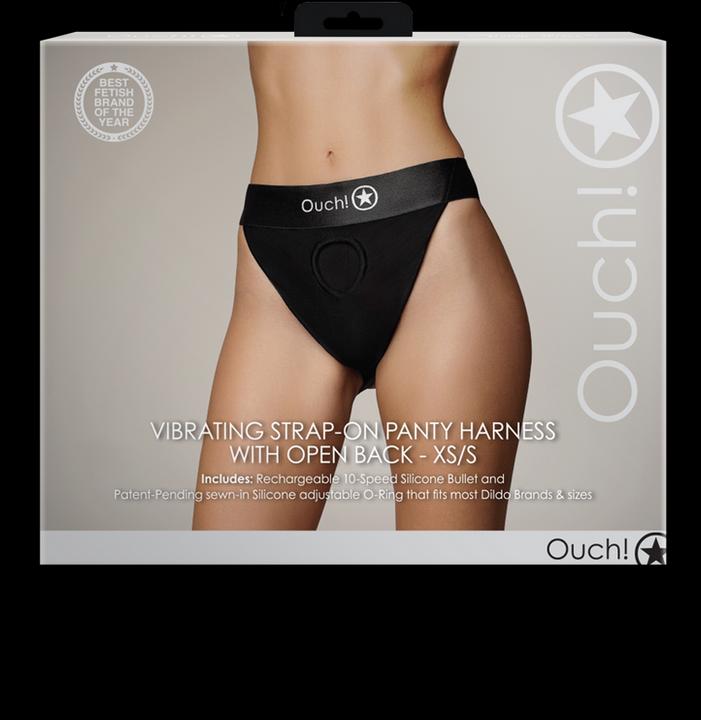 Image du produit Ouch! Vibrating Strap-on Panty Harness - Open Back - XS/S