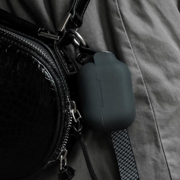 Actual product image Moshi Pebbo Protective Case For Airpods Pro 2 - Silicone- Black (Headphone bag)