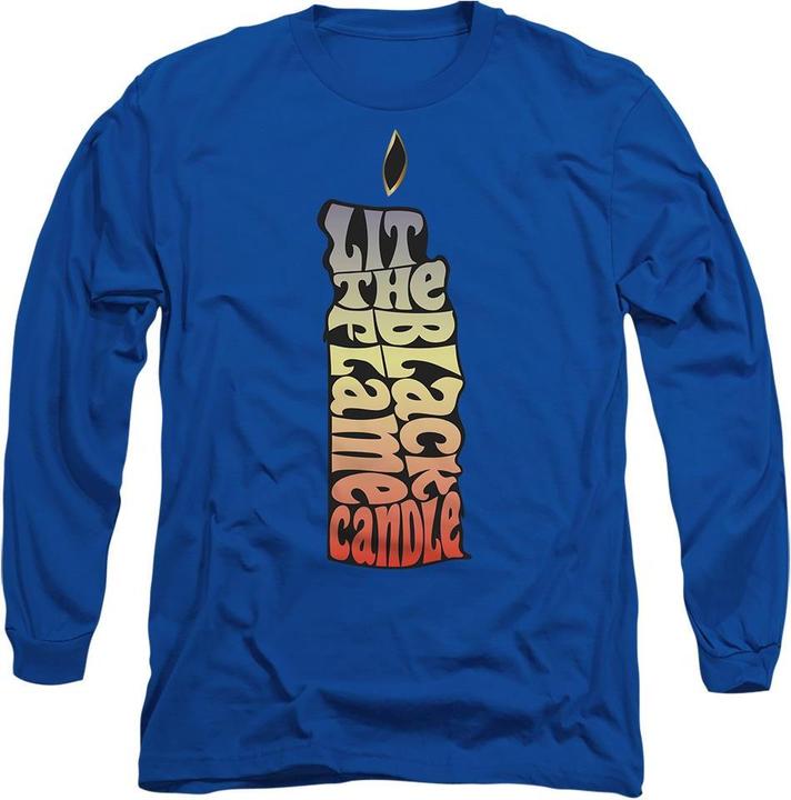 Actual product image Universal Textiles Unisex Adult Lit The Black Flame Candle T-Shirt (XL)