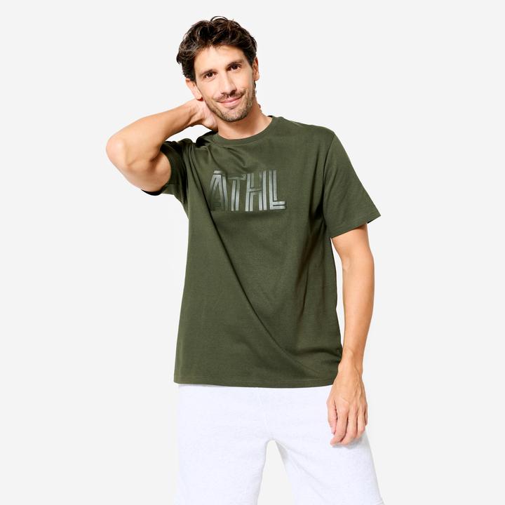 Domyos T-Shirt Herren Baumwolle Regular - khaki
