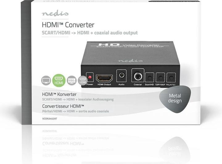 Actual product image Nedis HDMI T Converter SCART socket HDMI output / 1x 3.5 mm audio out / 1x digital audio 1-way 108