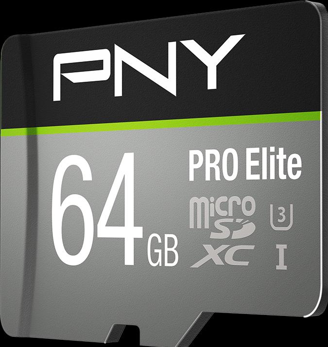 Actual product image PNY Pro Elite (64 GB, microSDXC, U3, UHS-I)