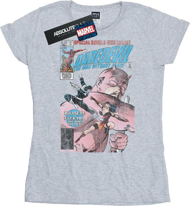 Image du produit - T-shirt DAREDEVIL DISTRESSED BULLSEYE VS ELEKTRA COVER - Femme (L)