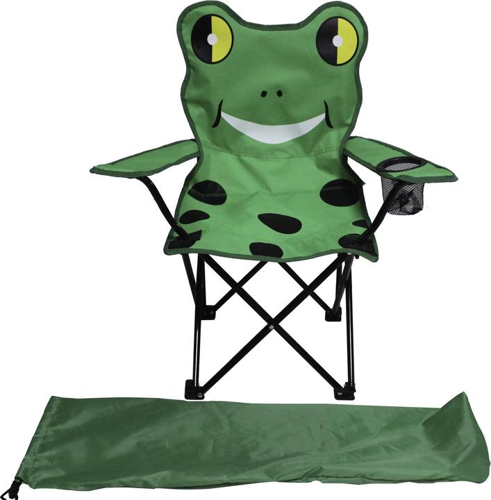 Actual product image Mojawo Children's fishing chair with cup holder and bag with frog motif