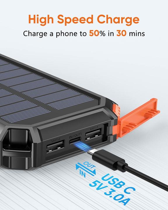 Immagine prodotto Hiluckey Powerbank solare (26800 mAh)