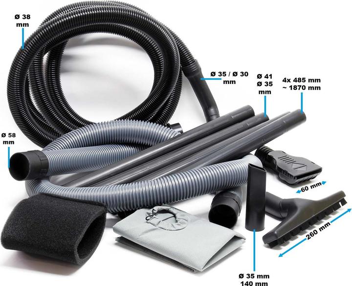 Immagine prodotto Wiltec Hoover industriale 1400W 30l aspirapolvere a umido aspirapolvere a secco aspirapolvere multiuso (Aspirapolvere a umido e a secco)