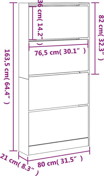 Immagine prodotto VidaXL Jennica (80 x 21 x 163,5 cm)