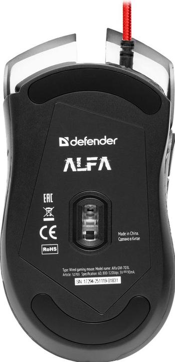 Actual product image Defender Alfa GM-703L Mouse right USB Type-A Optical 3200 DPI (Cable)