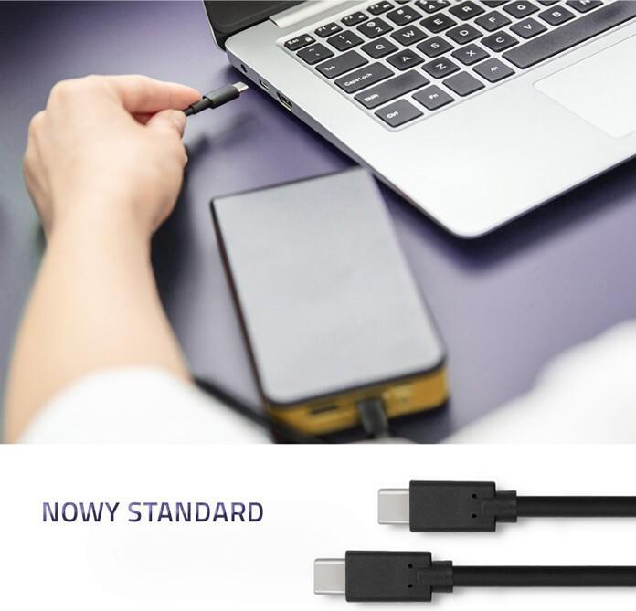 Actual product image Qoltec 52350 USB 3.1 type C male cable (1.40 m, USB 3.2 Gen 1)