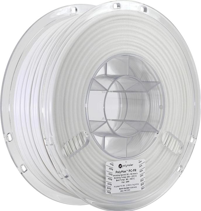Image du produit Polymaker PolyMax PC-FR - Blanc - 2.85mm (PC, 2.85 mm, 1000 g, Blanc)