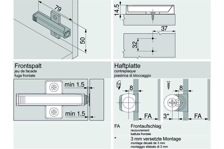 Immagine prodotto Blum TIP ON 956A croce (1 pz.)