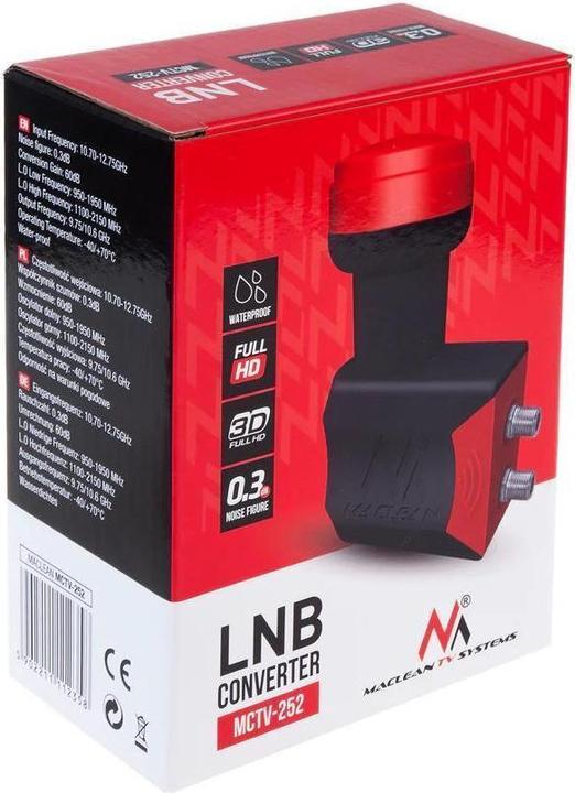 Produktbild Maclean MCTV-252 - Konwerter satelitarny, LNB, multiroom, twin, premium (Twin LNB, 40mm)