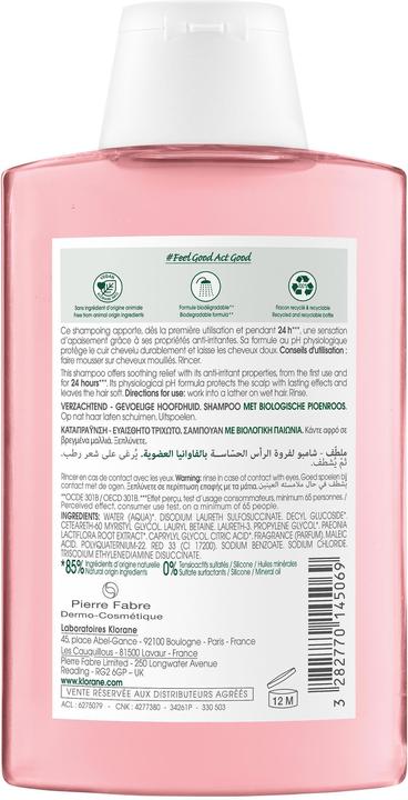 Actual product image Klorane Soothing shampoo with organic peony (200 ml, Liquid shampoo)