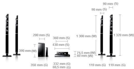 Produktbild Samsung HT-D6750W, 7.1 3D Blu-ray Heinkinosystem, 1330Watt (70 W)