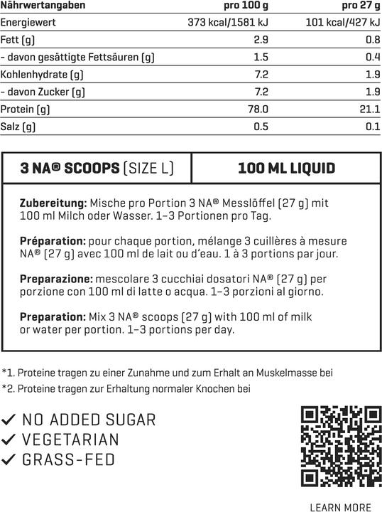 Valori nutrizionali e ingredienti Nutriathletic Whey Protein Concentrate (Tahitiano Vanila, 1 pz., 800 g)
