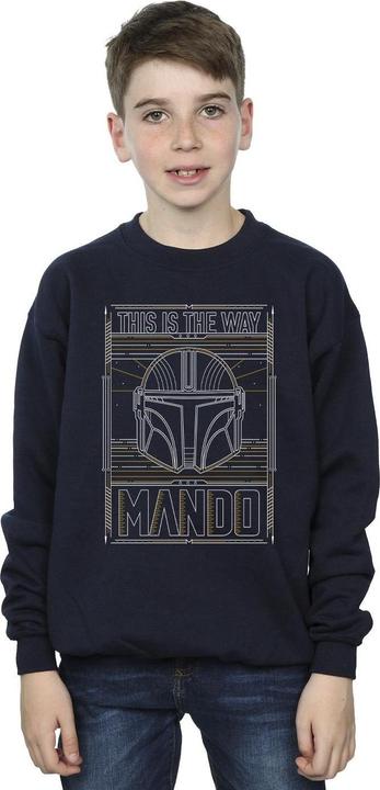 Produktbild Star Wars The Mandalorian The Way Outline Helm Sweatshirt Jungen (104)