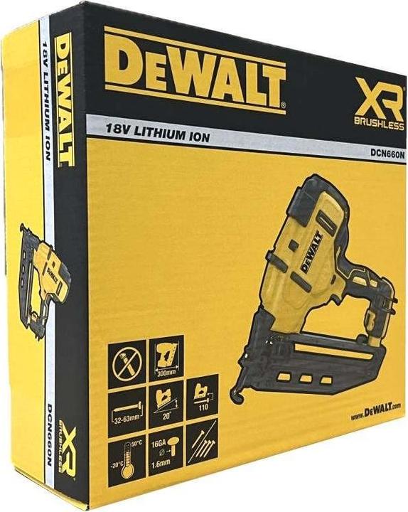 Productafbeelding DeWalt DCN 660 N Accu Spijkermachine 18V 32 - 63 mm borstelloos Solo - zonder batterij, zonder lader