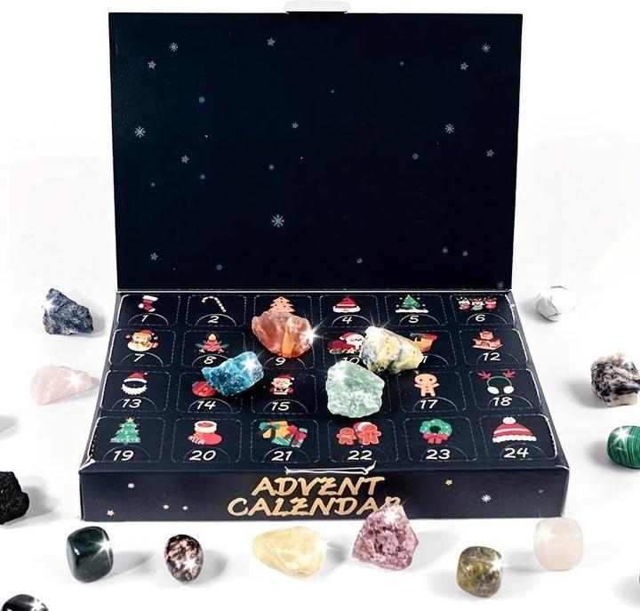 Actual product image Activity Board Christmas Advent Calendar Mysterious Crystal Gem 24 Days Christmas Countdown Calendar Gift