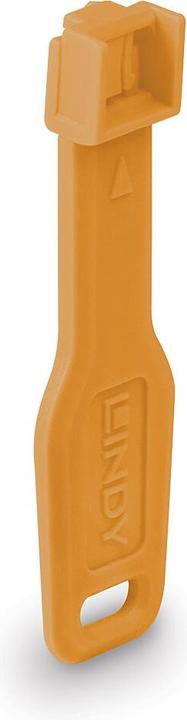 Actual product image Lindy RJ45 port locks orange 10 pcs+ 1 key (47897)