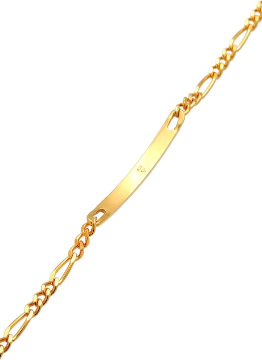 Actual product image Kuzzoi Bracelet Men ID Plate Figaro Classic 925 Silver (21 cm, 925 silver)