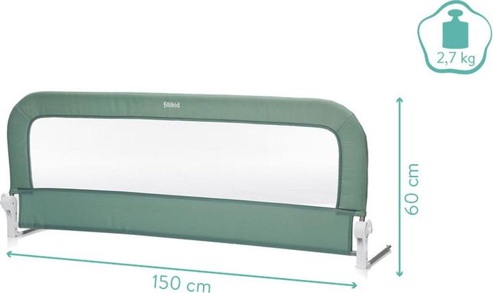 Actual product image Fillikid Lara bed rail - Mint (150 cm)