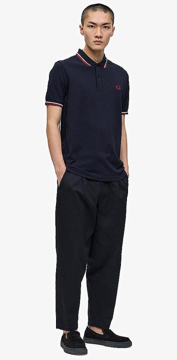 Produktbild Fred Perry Twin Tipped Polo Shirt Short Sleeve Navy (S)