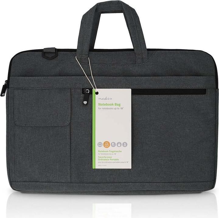 Actual product image Nedis Notebook Bag - Laptop Bag - Briefcase - Shoulder Bag - Wearing Belt - 17-18" - (18", Universal)