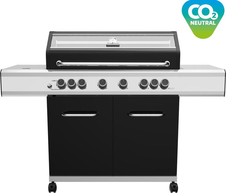 Grillfürst G620G 6-Brenner Gasgrill mit Hochtemperaturbrenner, Heckbrenner und Gusseisen Rosten (21 kW)