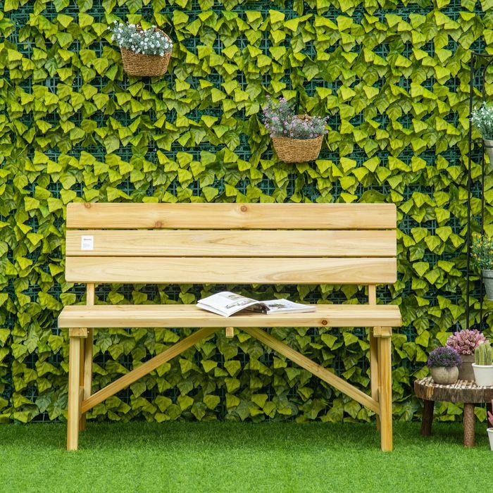 Produktbild Swisshandel24 Gartenbank 2-Sitzer Parkbank aus Holz Sitzbank bis 220 kg Bank Terrassenbank mit Rückenlehnen Garten