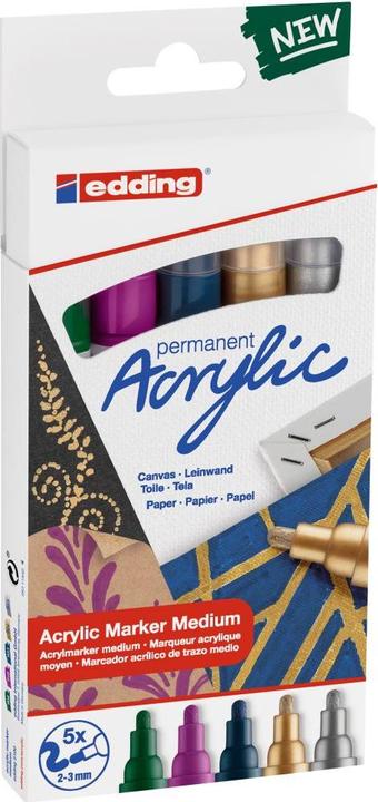 Produktbild Edding Acrylmarker 5100 (Mehrfarbig, 3 mm, 5 x)
