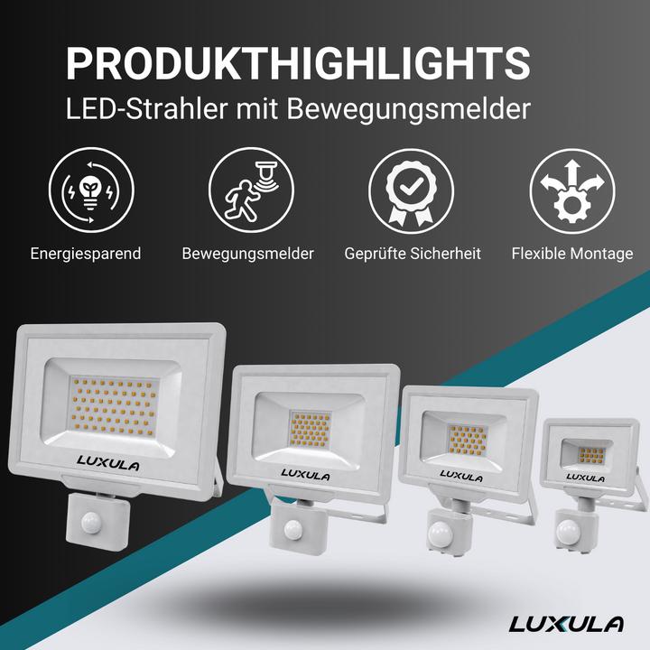 Actual product image Luxula LED floodlight with motion detector (5000 lm, IP65)