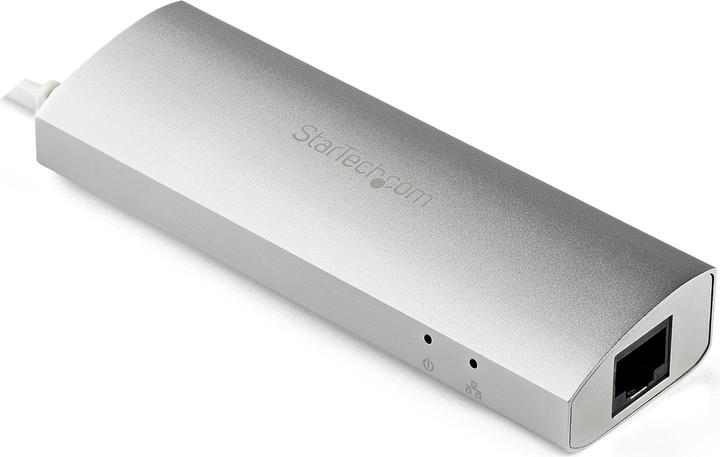 Produktbild StarTech 3 Port mobiler USB 3.0 Hub plus Gigabit Ethernet - Aluminium USB Hub mit Gigabit Ethernet Adapter (USB-A, 4 Ports)