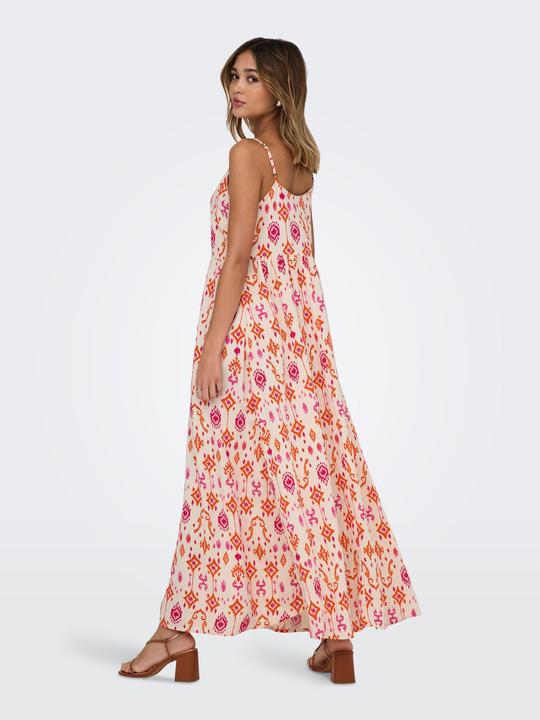 Actual product image Only Normal geschnitten Kleiner Stehkragen mit Knopfleiste Verstellbare Träger Langes Kleid Kleid (L)