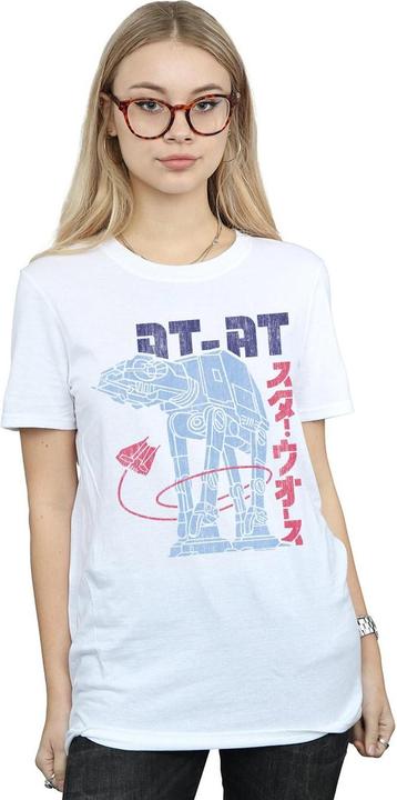 Actual product image Star Wars Womens/Ladies Kanji AT-AT Cotton Boyfriend T-Shirt (M)