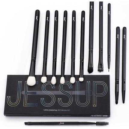 Actual product image Jessup Eyeshadow Brush Set Black Eye Makeup Brushes Professional with Natural Synthetic Hair for Eye (Eyebrows)