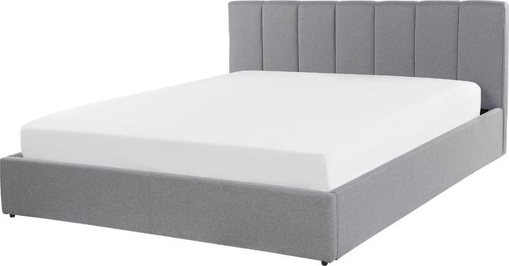 Image du produit Beliani Lit rembourré gris clair avec sommier relevable 160 x 200 cm DREUX (160 x 200 cm)
