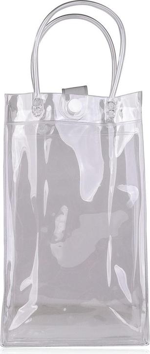 Accentra Transparente Tasche mit langen Griffen, Druckknopfverschluss, 22 x 12 x 6 cm, VE 12/192