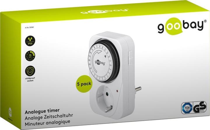 Actual product image Goobay Analog timer, 5 pieces, White
