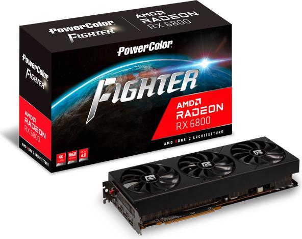 Produktbild Powercolor AXRX 6800 16GBD6-3DH/OC Grafikkarte AMD Radeon RX 6800 16 GB GDDR6 (16 GB)