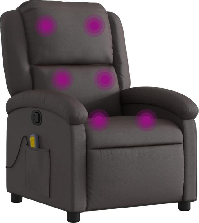 Immagine prodotto VidaXL Sedia da massaggio in vera pelle marrone scuro, colore