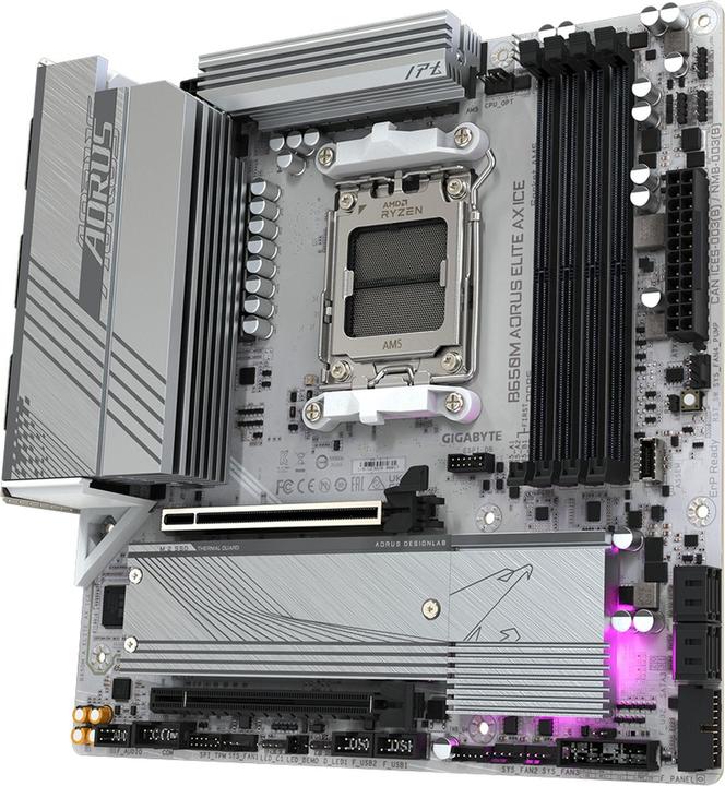 Image du produit Gigabyte B650M Aorus Elite AX ICE (AM5, AMD B650, mATX)