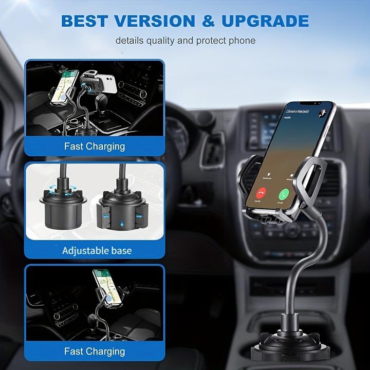 Image du produit PhoneLook Support universel pour smartphone handsfree pour voiture pour porte-gobelet bras flexible