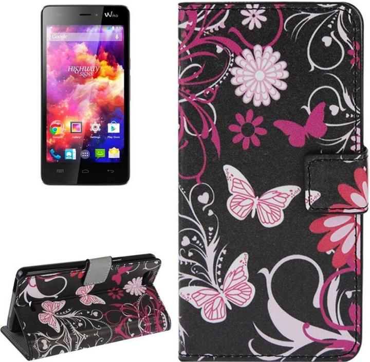 Actual product image König Design Protective cover mobile phone case (flip landscape) for mobile phone Wiko Highway Signs Butterflies (Wiko Highway Signs)