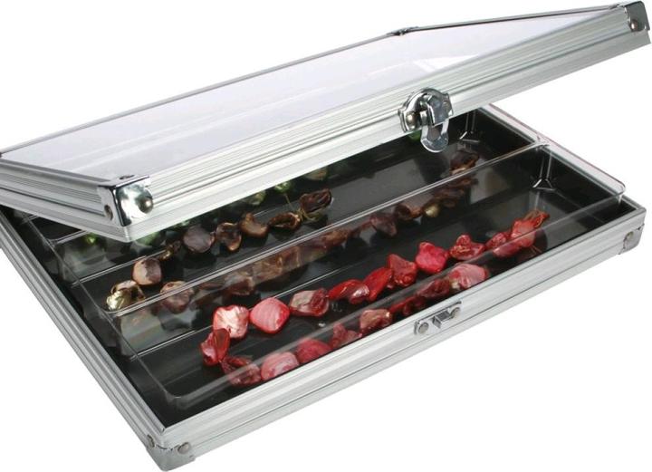 Safe Aluminium display case with 3 compartments