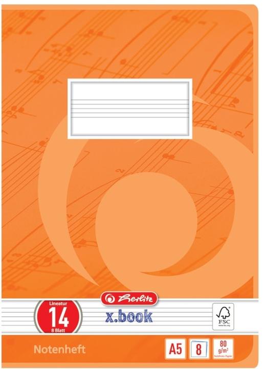 Produktbild Herlitz Notenheft x.book, DIN A5, Lineatur 14, 8 Blatt (A5, Harter Einband)