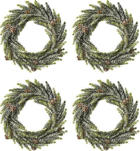 Actual product image kaiserkraft Spruce wreath with artificial snow, pack of 4, outside Ø 250 mm. (25 cm)
